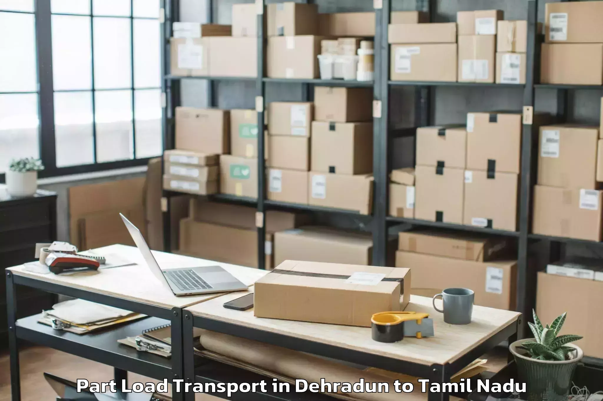 Affordable Dehradun to Arumbavur Part Load Transport